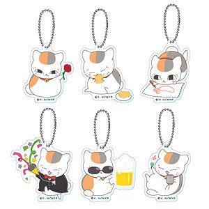 Natsume`s Book of Friends Nyanko-sensei Acrylic Key Ring (Set of 6) (Anime Toy)