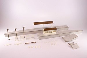 1/80(HO) Paper Kit Street Corner Accessory Series Island Type Local Platform Basic Set (Unassembled Kit) (Model Train)