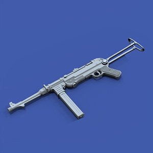 WWII ドイツ MP40機関短銃 ストック展開状態(3Dプリント製) (プラモデル)