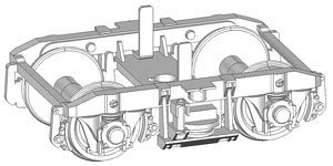 1/80(HO) TR217 Bogie (w/Plate Wheel) (for 1-Car) (Model Train)