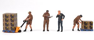 Figure UPS Driver & Workers (Diecast Car)