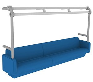 1/80(HO) 1:80 Scale Long Seat Interior Set A (Blue) for 4-Door Type 2-Car Plastic Kit (Unassembled Kit) (Model Train)