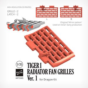 Tiger I Radiator Fan Grilles Ver. 1 (for Dragon) (Plastic model)