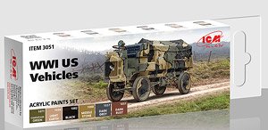 WWIアメリカ軍用車両用アクリルセット (塗料)