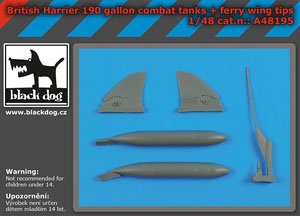 British Harrier 190gallon tanks + ferry wing tips (Plastic model)