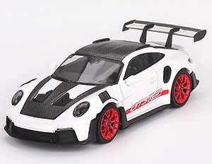 Porsche 911(992) GT3 RS Weissach Package White w / Pyro Red (RHD) (Diecast Car)