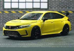 Honda Civic TypeR (FL5) Bonnet Opening and Closing Yellow (Diecast Car)