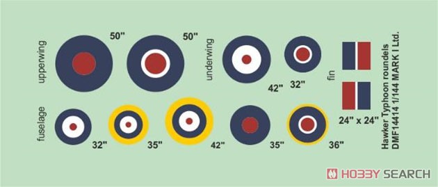 イギリス空軍 ホーカー タイフーン用 国籍マークデカール (デカール) その他の画像1