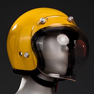 Vintage Open Face Helmet Yellow w/Bubble Shield (Fashion Doll)