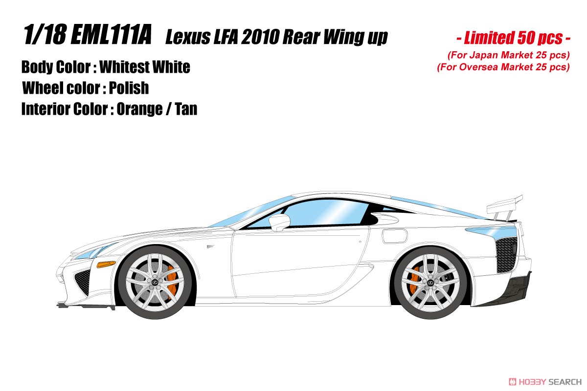 Lexus LFA 2010 Rear Wing up Whitest White (Diecast Car) Other picture1