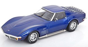 Chevrolet Corvette C3 1972 removable roof parts and sidepipes bluemetallic (ミニカー)