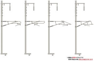Overhead Wire Mast for Single Tracks (Shinkansen Type/Set of 24) (Model Train)