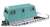 Rail Cleaning Car New Mop-Kun w/Motor (Blue Green) (Model Train) Item picture1