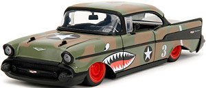 1957 シェビー ベル エアー チョップトップ カモ/シャークマウス (ミニカー)