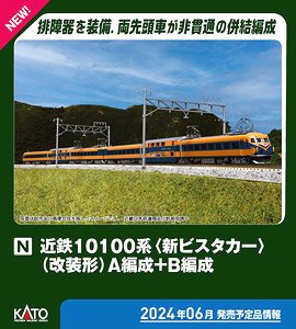 Kintetsu Series 10100 [New Vista Car] (Remodeling Type) A Formation + B Formation Six Car Set (6-Car Set) (Model Train)
