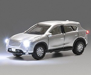 ジャストプラグ自動車 SUV車 銀 (白色ヘッドライト) (鉄道模型)