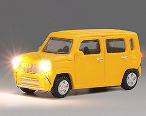 ジャストプラグ自動車 軽SUV 黄 (電球色ヘッドライト) (鉄道模型)