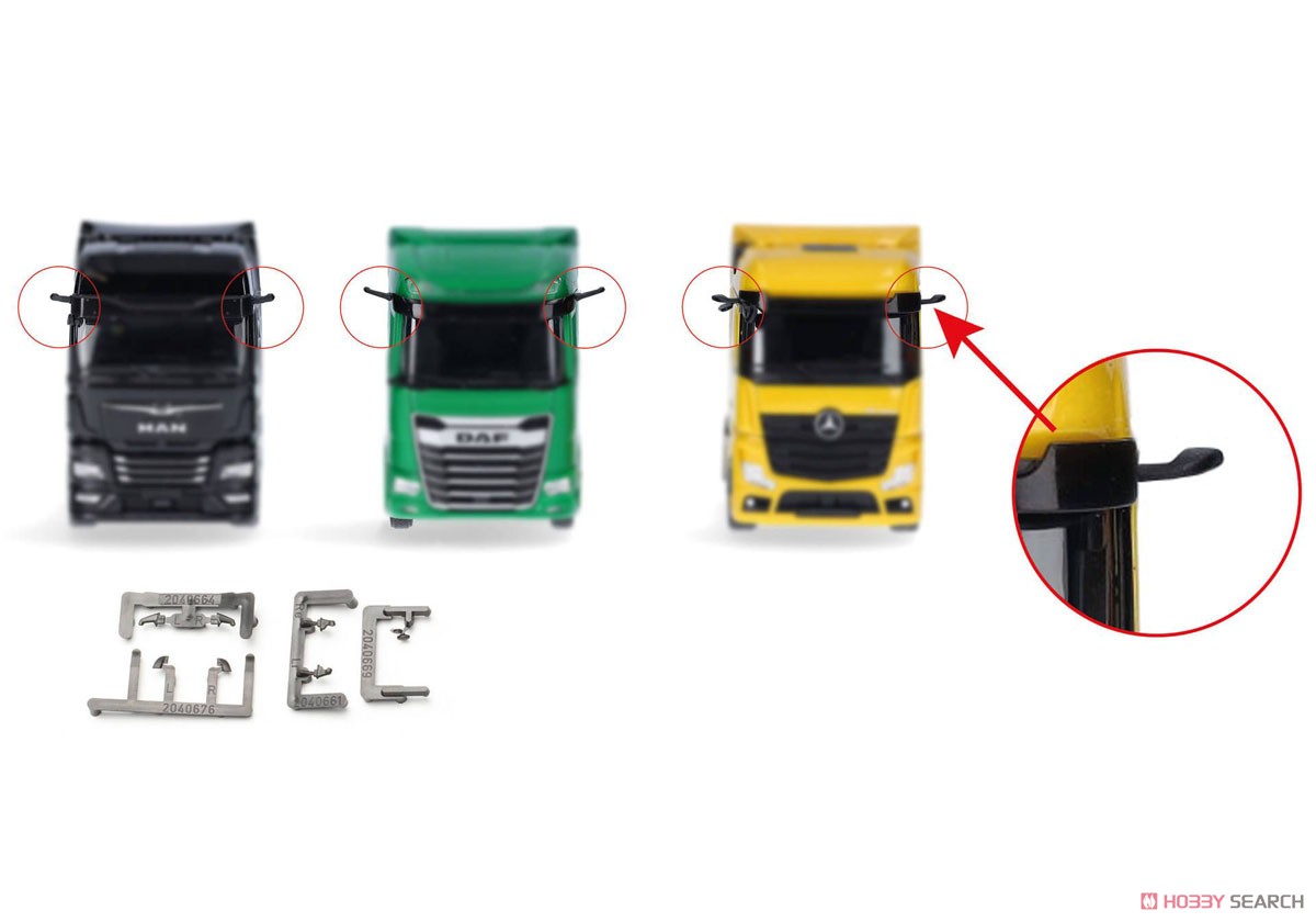 (HO) Mirror camera Mercedes-Benz Actros L, MAN TGX, DAF XG / XG+ (5 Pieces Each) [Spiegelkamera fur MB Actros L (1), MAN TGX (2), DAF XG/XG+ (3)] (Model Train) Other picture1