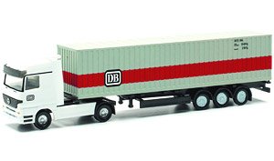 (N) Mercedes-Benz Actros Container Semi Trailer `DB Deutsche Bahn` (Model Train)