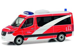 (HO) メルセデスベンツ スプリンター 18 フラットルーフバス ベルリン消防署 (鉄道模型)