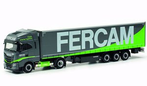 (HO) イベコ S-Way LNG カーテンキャンバスセミトレーラー `Fercam` (鉄道模型)