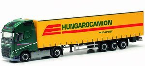 (HO) ボルボ FH Gl. XL 2020 カーテンキャンバスセミトレーラー `Hungarocamion` (鉄道模型)