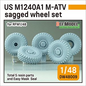 US M1240A1 M-ATV Sagged Wheel set (for Rye Field Model) (Plastic model)