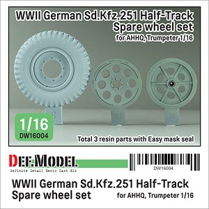 WW2 GERMAN Sd.Kfz. 251 Half Track Spare Wheel set (for Das Werk, Trumpeter) (Plastic model)