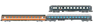 FS, 3-unit pack `Alpen-Express` Rome - Munich, WR + Eurofima 2nd cl., C1 + UIC-X `64 2nd cl., grey, ep. IV (3-Car Set) (Model Train)