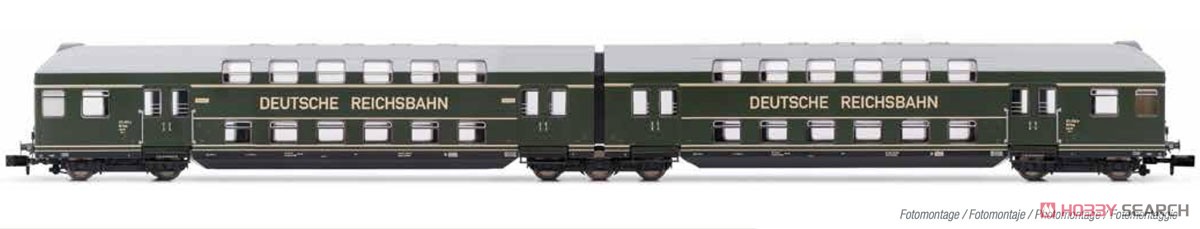 DR, 2-unit double-decker coach DB7, bottle green/grey `DEUTSCHE REICHSBAHN`, ep. III (2-Car Set) (Model Train) Other picture1