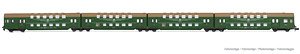 DR, 4-unit double-decker coach DBv w/drivers cabin, straight front green/brown DR, (4両セット) (鉄道模型)