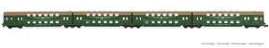 DR, 4-unit double-decker coach DBv with drivers cabin, straight front, leaf green/brown livery `DR`, ep. IV (4-Car Set) (Model Train)