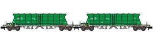 RENFE Mercancias, 2-unit pack 4-axle hopper wagons Faoos, green, ep.V-VI (2両セット) (鉄道模型)