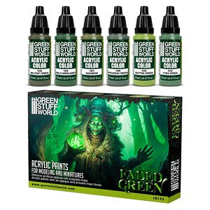 アクリル塗料セット フェイデッドグリーンカラー 6本セット (17ml) (塗料)