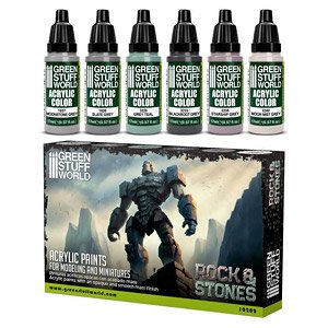 アクリル塗料セット ロック&ストーンカラー 6本セット (17ml) (塗料)