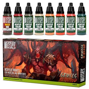 アクリル塗料セット スカルズ&ブラッドカラー 8本セット (17ml) (塗料)
