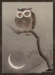 Broccoli Character Sleeve Platinum Grade Ohara Koson [Moon and Owl] (Card Sleeve)