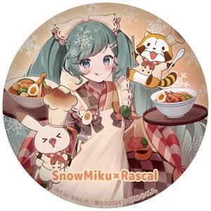 Snow Miku 2024 x Rascal Puni Puni Can Badge Life-size Ver. (Anime Toy)