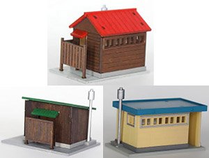 1/80(HO) HO Gauge Size Station Toilet Kit (3 Types Set) (Unassembled Kit) (Model Train)