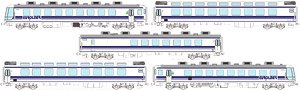 1/80(HO) Euro Liner Standard Five Car Set (w/J.N.R. Logo) (Basic 5-Car Set) (Pre-colored Completed) (Model Train)