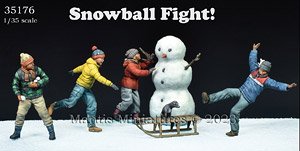 Snowball Fight! (Set of 4) (Plastic model)