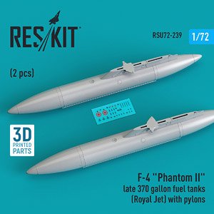 F-4 ファントムII 後期型370ガロン増槽 w/パイロン (ロイヤルジェット式、2個入) (プラモデル)