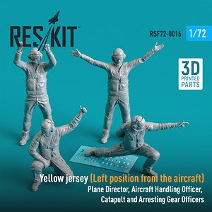 YELLOW JERSEY (LEFT POSITION FROM THE AIRCRAFT) PLANE DIRECTOR, AIRCRAFT HANDLING OFFICER, CATAPULT AND ARRESTING GEAR OFFICERS (4 PCS) (3D PRINTED) (Plastic model)