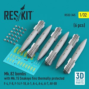 MK.82 BOMBS WITH MK.15 SNAKEYE FINS THERMALLY PROTECTED (6 PCS) (Plastic model)