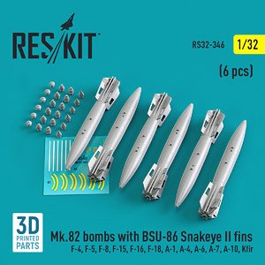 MK.82 BOMBS WITH BSU-86 SNAKEYE II FINS (6 PCS) (Plastic model)