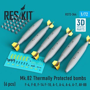 MK.82 THERMALLY PROTECTED BOMBS (6 PCS) (3D PRINTED) (Plastic model)
