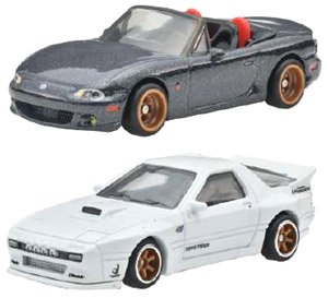 ホットウィール プレミアム 2パック マツダ RX7 FC パンデム / `04 マツダ マツダスピード ミアータ (玩具)