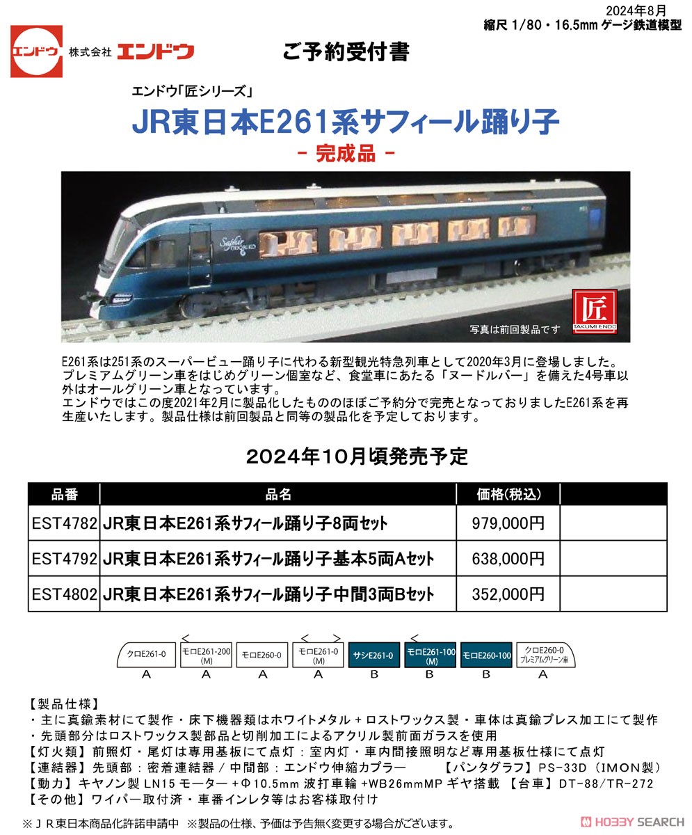 16番(HO) JR東日本 E261系「サフィール踊り子」 中間3輌Bセット (匠シリーズ完成品) (増結・3両セット) (塗装済み完成品) (鉄道模型) その他の画像3