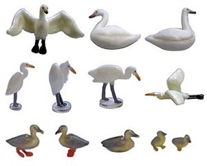 Figuanimal Japanese Animal 1/87 Waterfowl (12 Pieces) (Model Train)