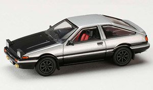 Toyota Sprinter Trueno GT APEX (AE86) JDM Style Carbon Bonnet Silver / Black (Diecast Car)